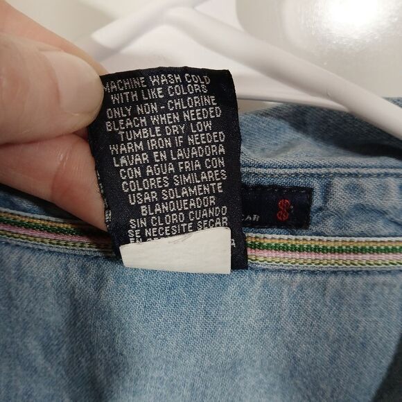 Vintage Denim Button Front Tie Top - Picture 6 of 9